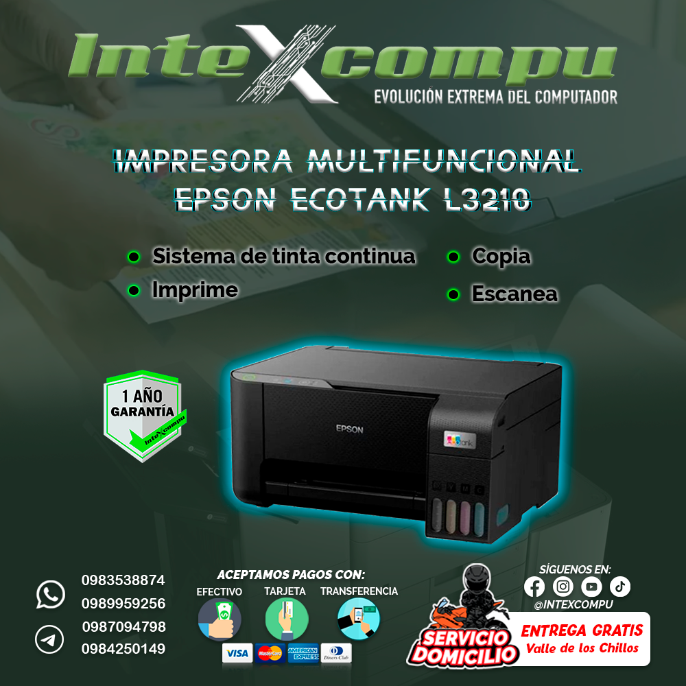 Impresora multifuncional epson ecotank l3210